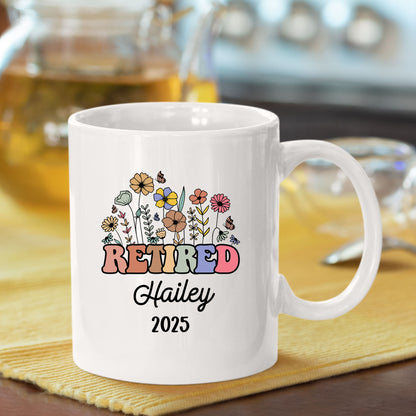 Personalized Retirement Floral Mug Tumbler