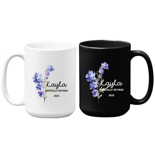 Personalized Retirement Mug for Women Floral Tumbler