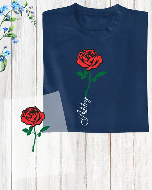 Personalized Rose Flower DTF Transfer