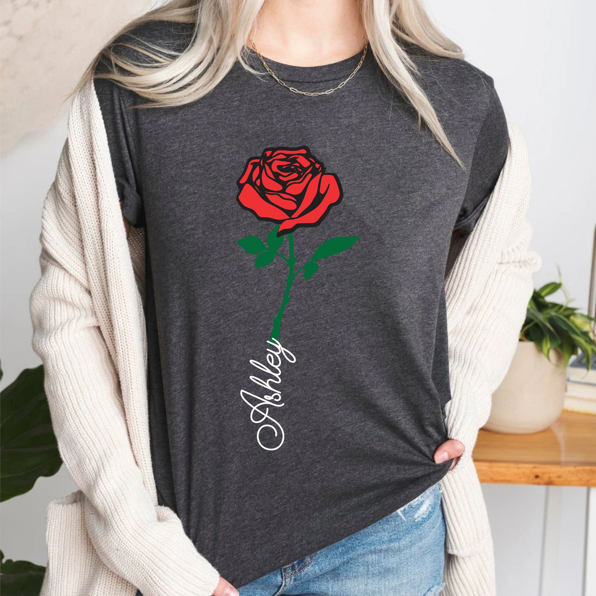 Personalized Rose Flower DTF Transfer