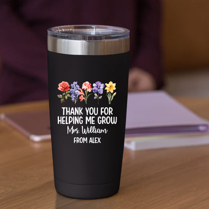 Personalized Teacher Floral Mug Tumbler