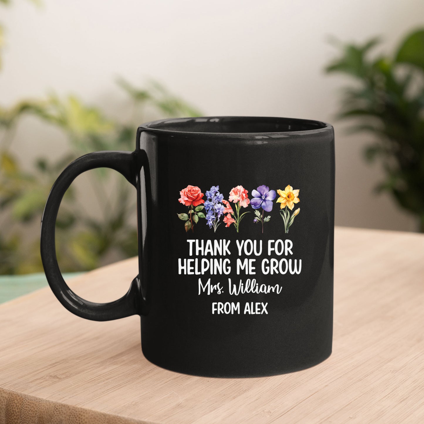 Personalized Teacher Floral Mug Tumbler