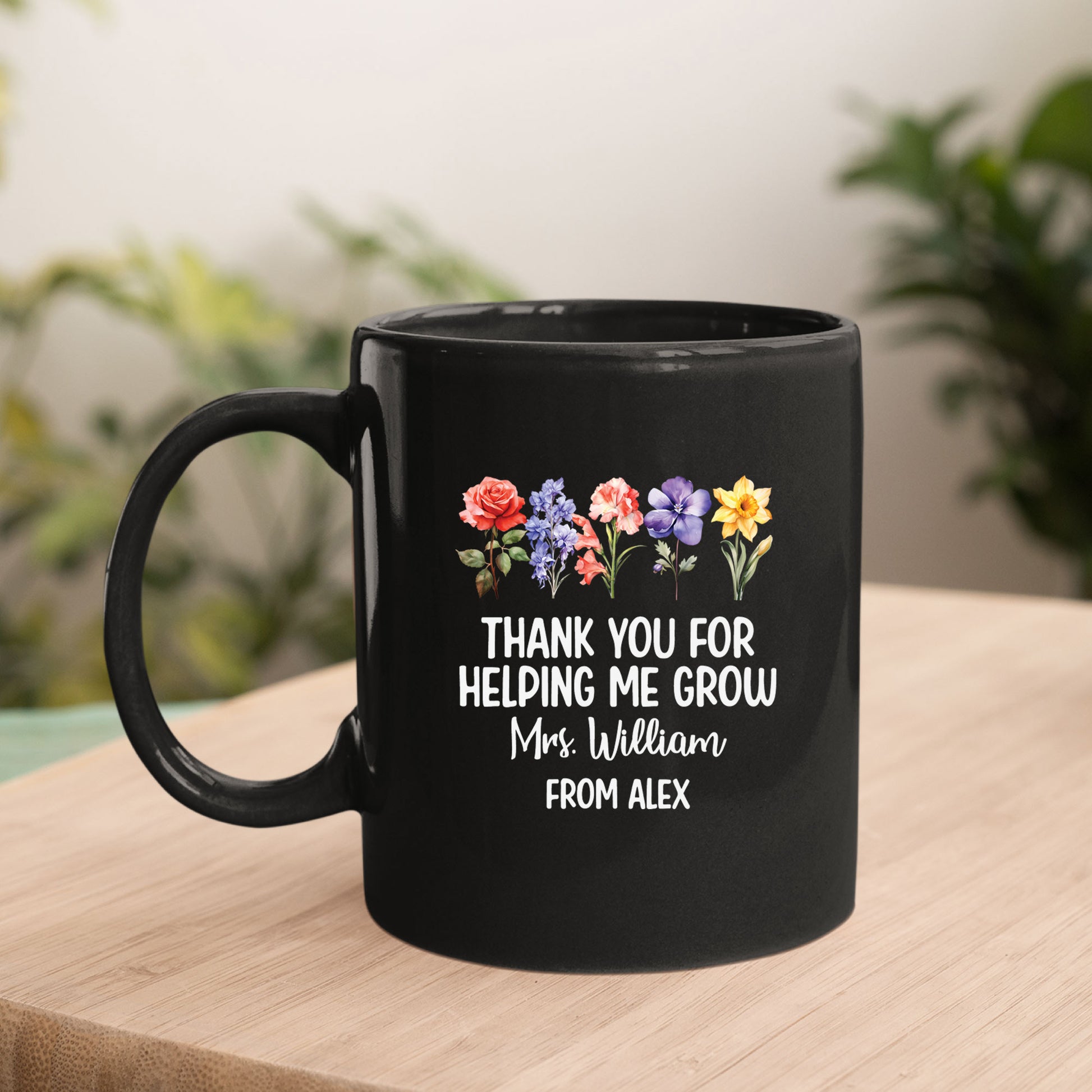 Personalized Teacher Floral Mug Tumbler