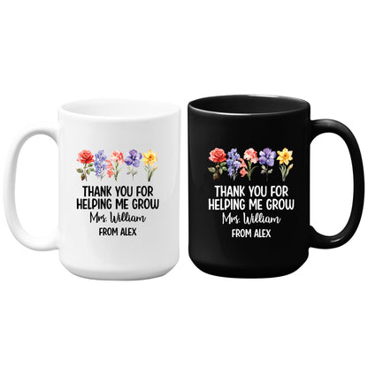 Personalized Teacher Floral Mug Tumbler