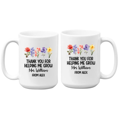 Personalized Teacher Floral Mug Tumbler