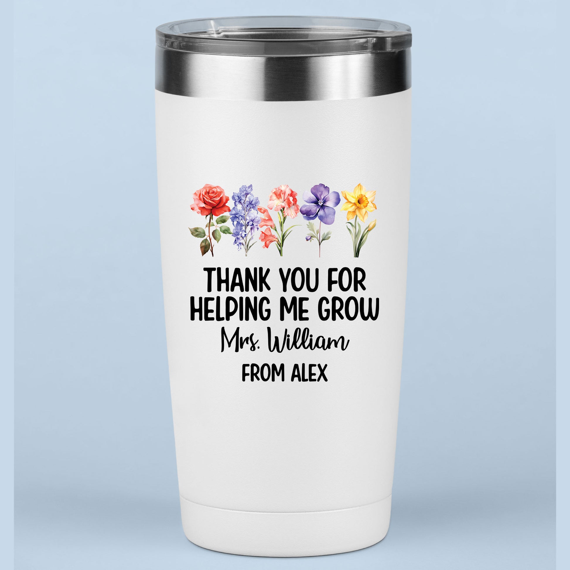Personalized Teacher Floral Mug Tumbler