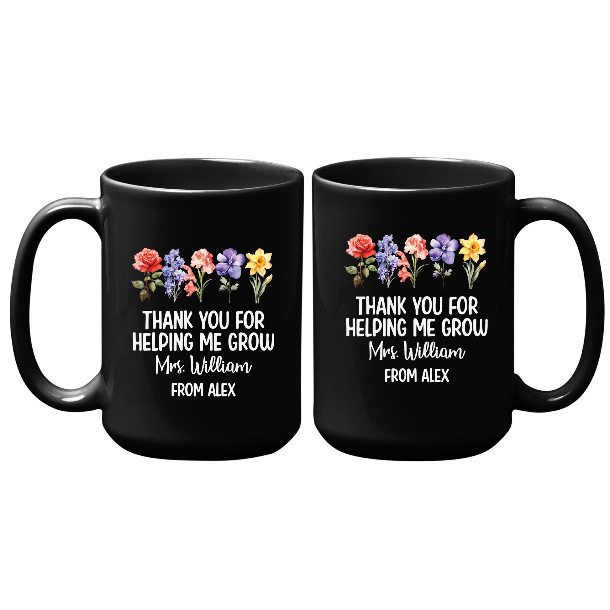 Personalized Teacher Floral Mug Tumbler