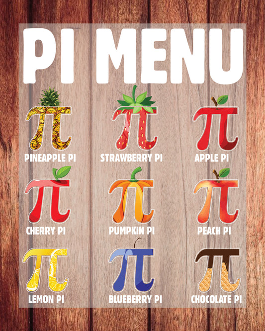 Pi Menu Math Teacher DTF Transfer