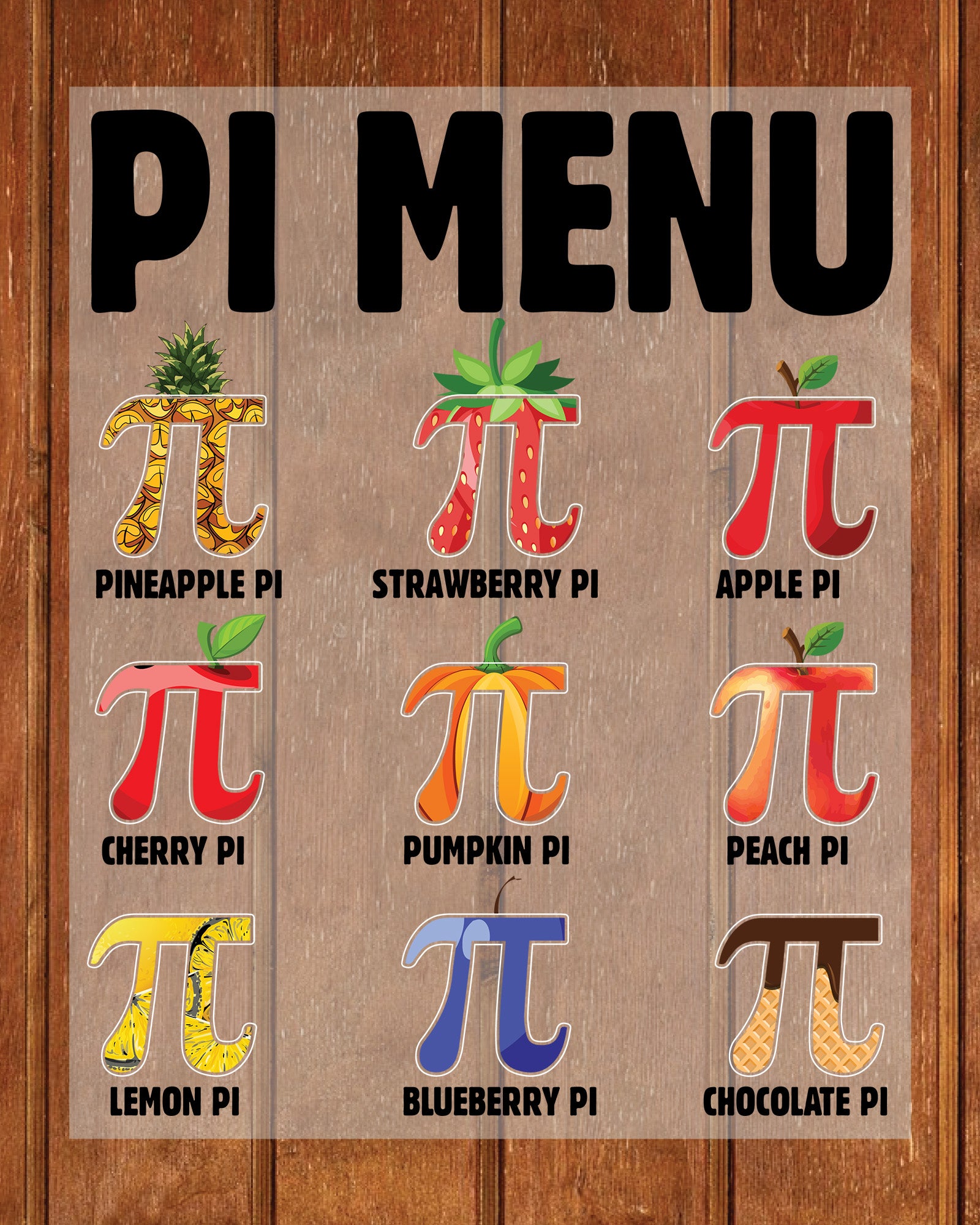Pi Menu Symbol Math Nerd DTF Transfer