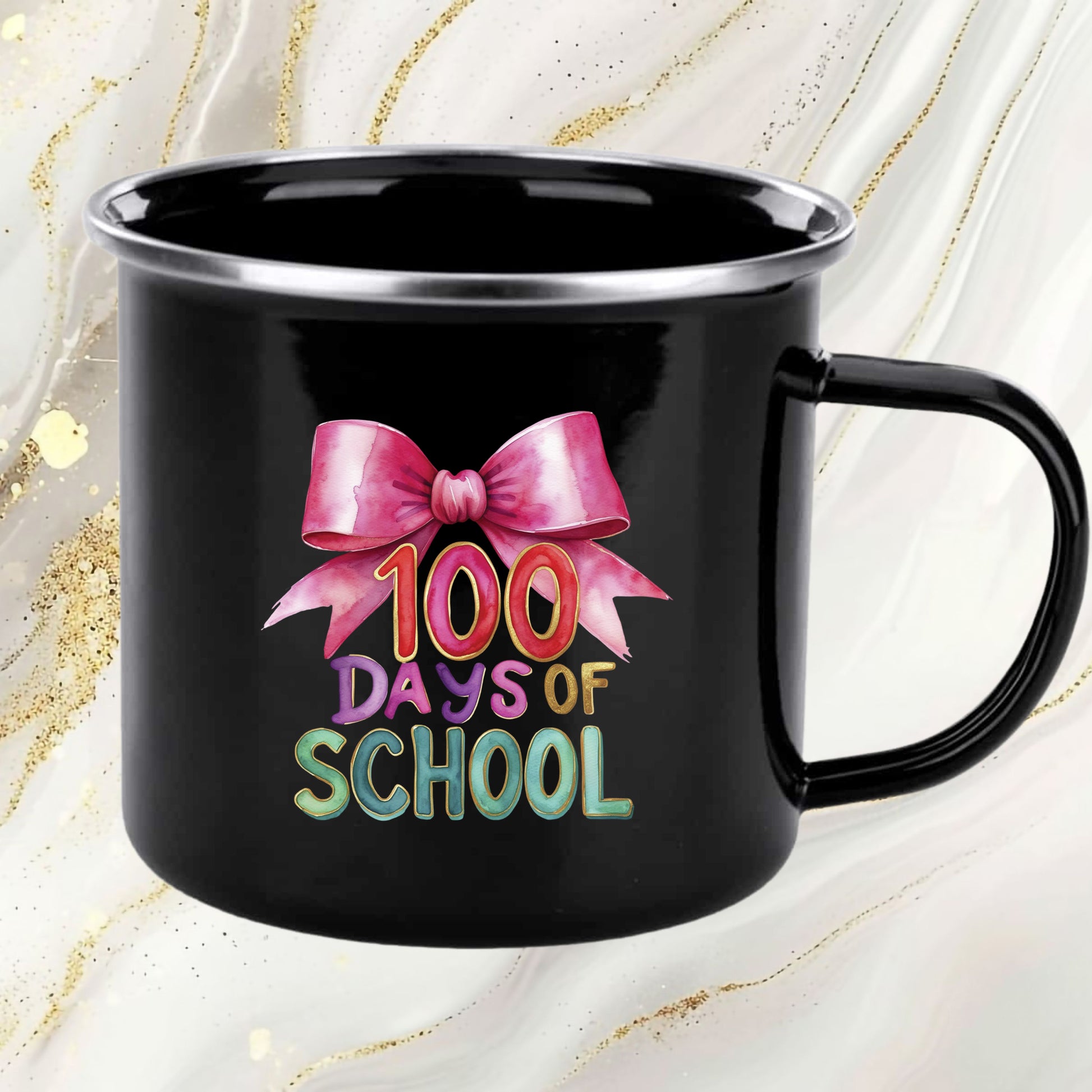 Pink Bow Teacher 100 Days of School DTF Transfer, Ready to Press Heat Transfer for Shirts, Fun Teacher 100 Days of School Design, UV Sticker