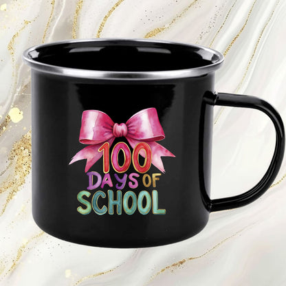 Pink Bow Teacher 100 Days of School DTF Transfer, Ready to Press Heat Transfer for Shirts, Fun Teacher 100 Days of School Design, UV Sticker