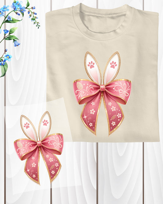 Pink Bunny Coquette Bow DTF Transfer Sheets