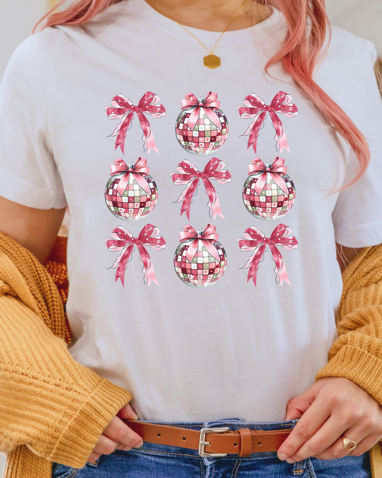 Pink Coquette New Year 2026 DTF Transfer, Ready to Press Heat Transfer for Shirts, Festive Holiday Pink New Year 2026 Design, UV Sticker