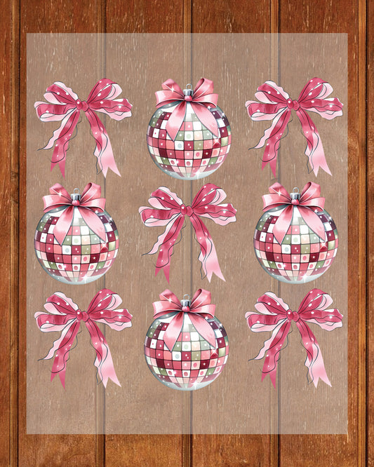 Pink Coquette New Year 2026 DTF Transfer, Ready to Press Heat Transfer for Shirts, Festive Holiday Pink New Year 2026 Design, UV Sticker