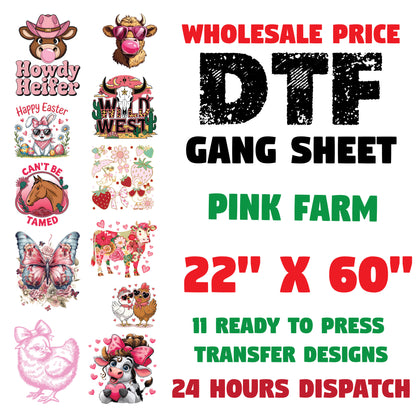Pink Farm DTF Transfer Premade Gangsheet