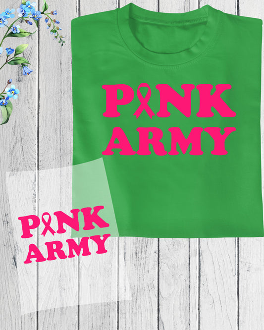 Pink Army Retro DTF Transfer Film