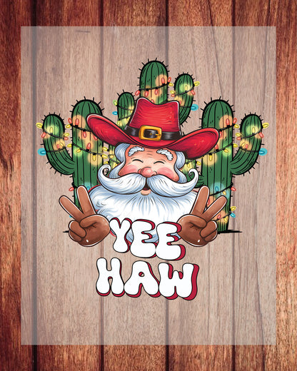 Yee Haw Santa Cowboy Christmas DTF Transfer Film