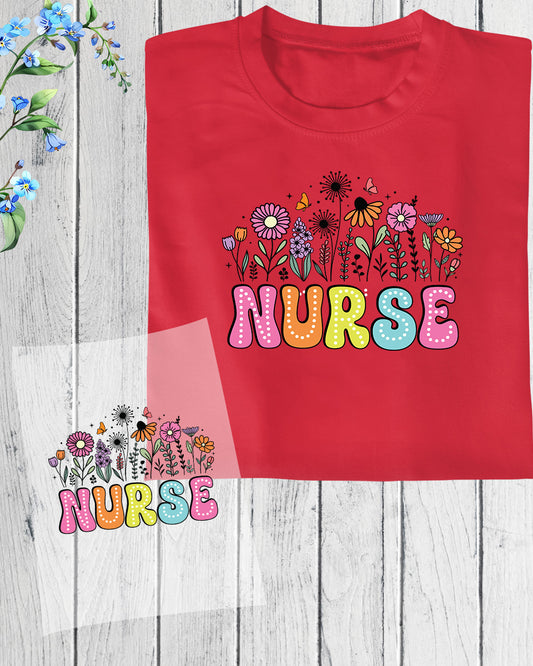 Nurse Wildflower DTF Transfer Film