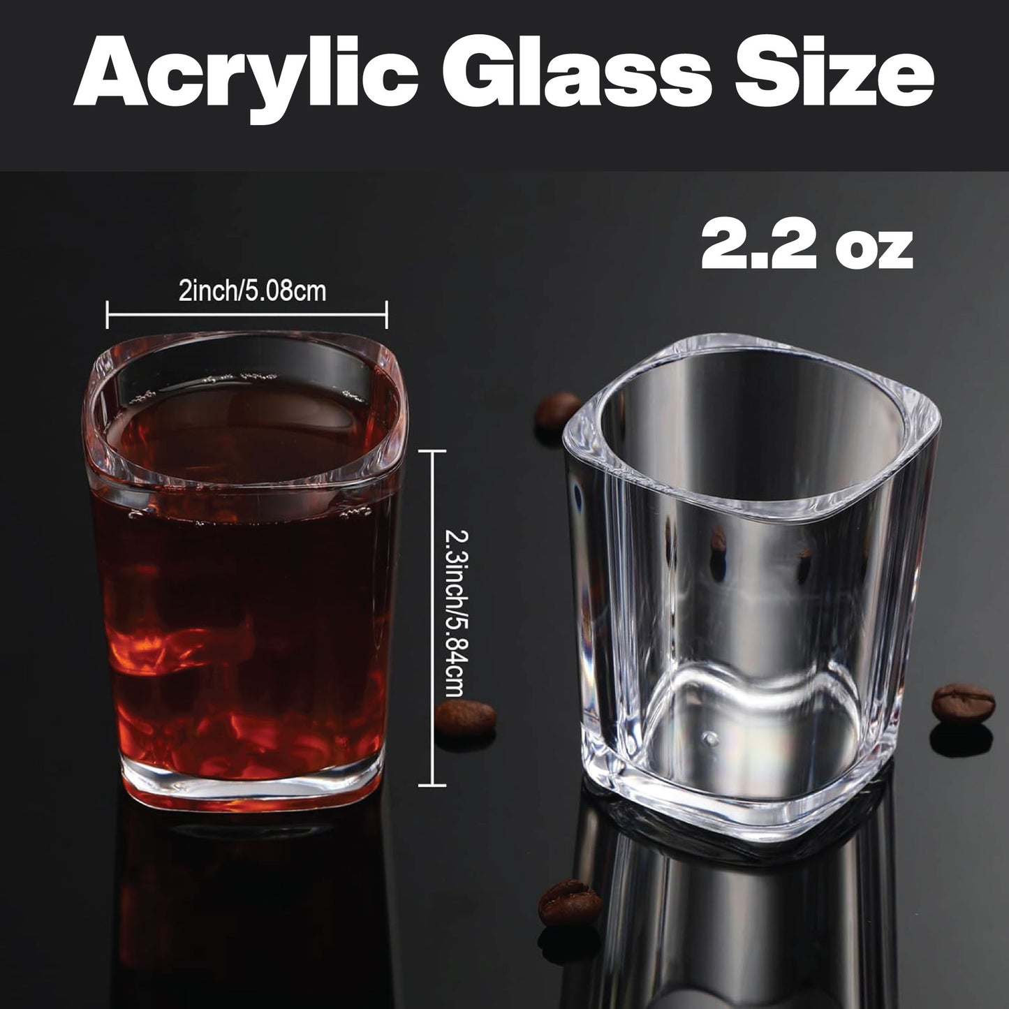 Custom Clear Acrylic Shot Glasses With Unbreakable Base