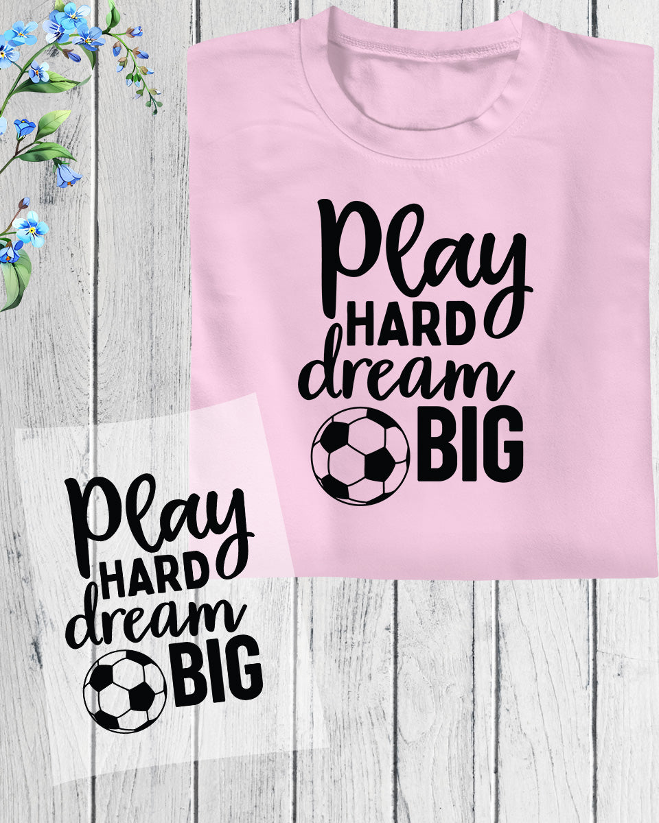 Play Hard Dream Big Retro DTF Transfer Film