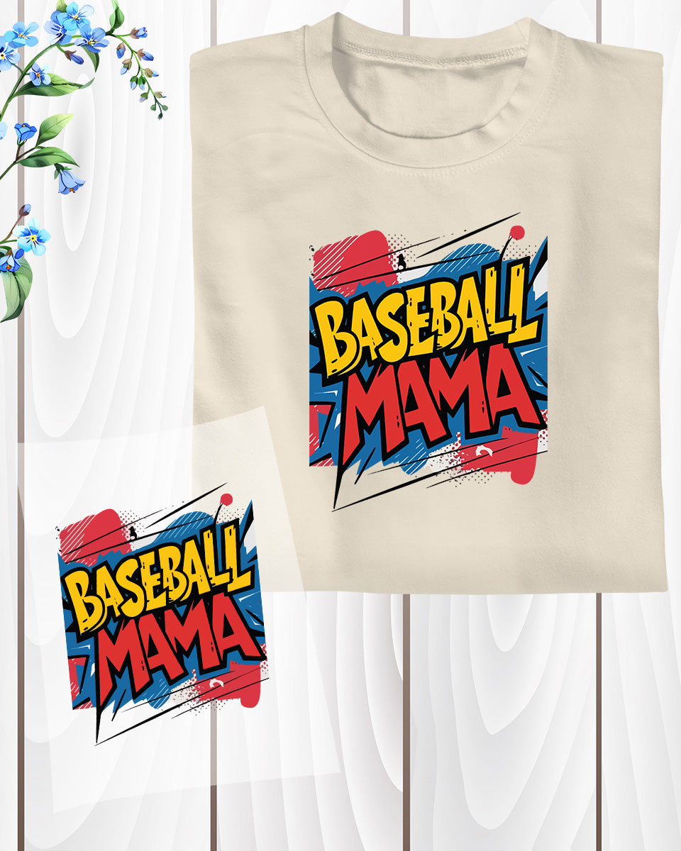 Baseball Mama Colorful DTF Transfer Film