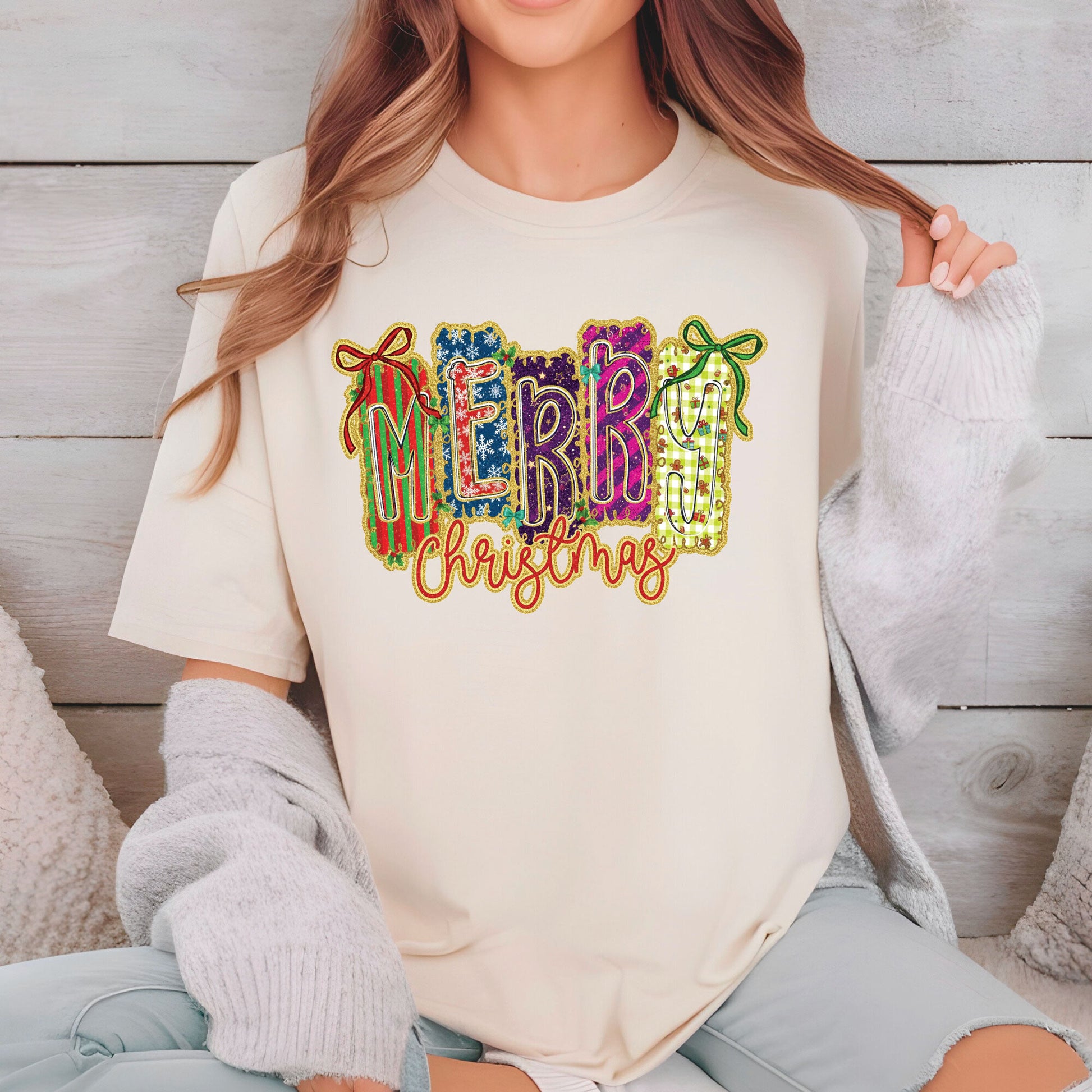 Pray Glitter Christmas Coquette DTF Transfer