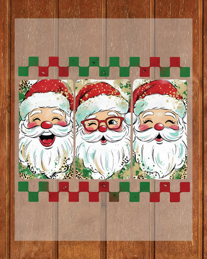 Preppy Brushstroke Christmas Santa DTF Transfer, Holiday Heat Press Design, Xmas Shirt Print, UV DTF Sticker, Christmas Gift Idea