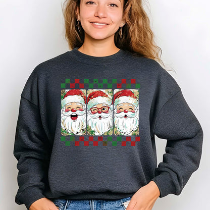 Preppy Brushstroke Christmas Santa DTF Transfer, Holiday Heat Press Design, Xmas Shirt Print, UV DTF Sticker, Christmas Gift Idea