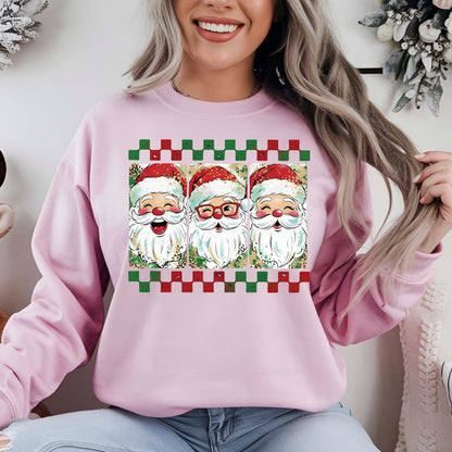 Preppy Brushstroke Christmas Santa DTF Transfer, Holiday Heat Press Design, Xmas Shirt Print, UV DTF Sticker, Christmas Gift Idea