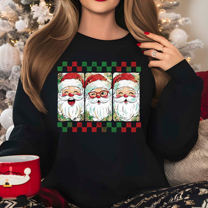 Preppy Brushstroke Christmas Santa DTF Transfer, Holiday Heat Press Design, Xmas Shirt Print, UV DTF Sticker, Christmas Gift Idea