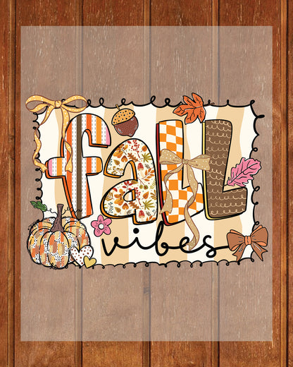 Preppy Fall Vibes Pumpkin Brushstroke DTF Transfer