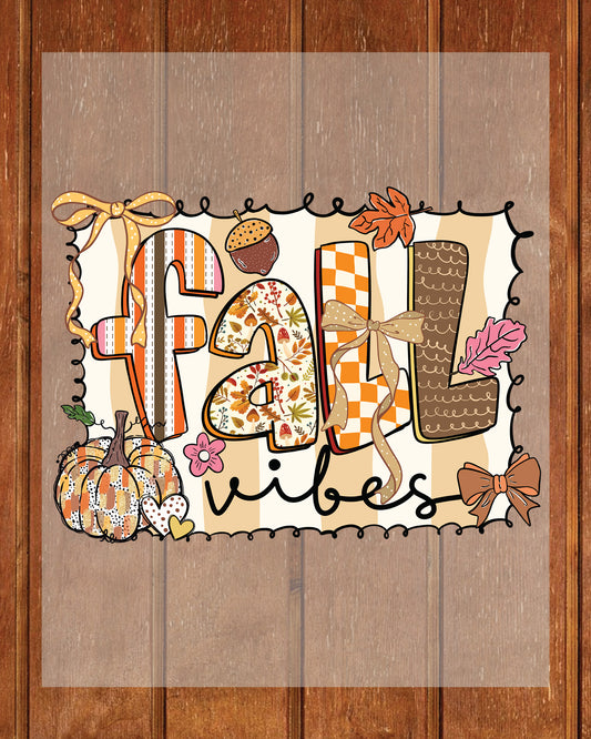 Preppy Fall Vibes Pumpkin Brushstroke DTF Transfer