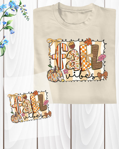 Preppy Fall Vibes Pumpkin Brushstroke DTF Transfer