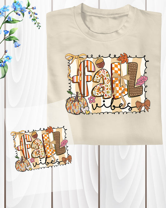 Preppy Fall Vibes Pumpkin Brushstroke DTF Transfer
