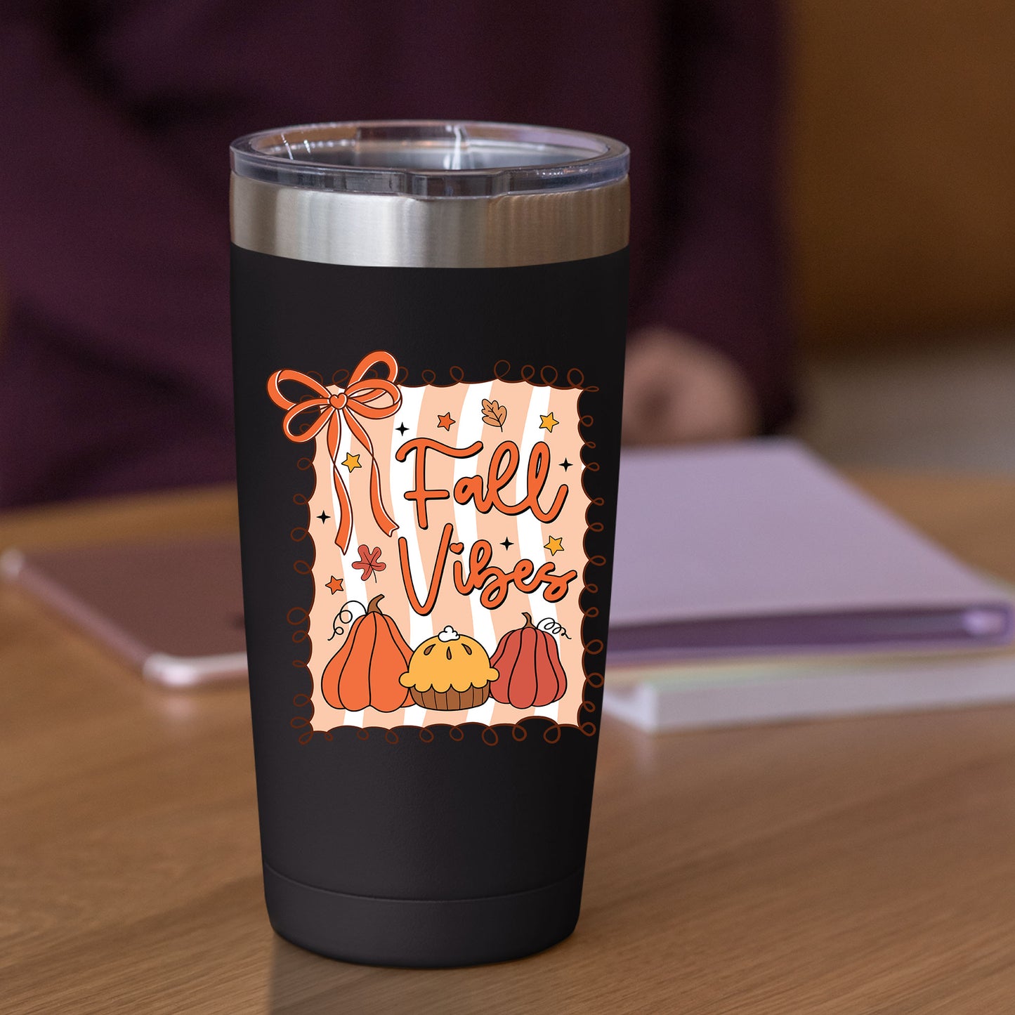 Preppy Fall Vibes Pumpkin Coquette DTF Transfer