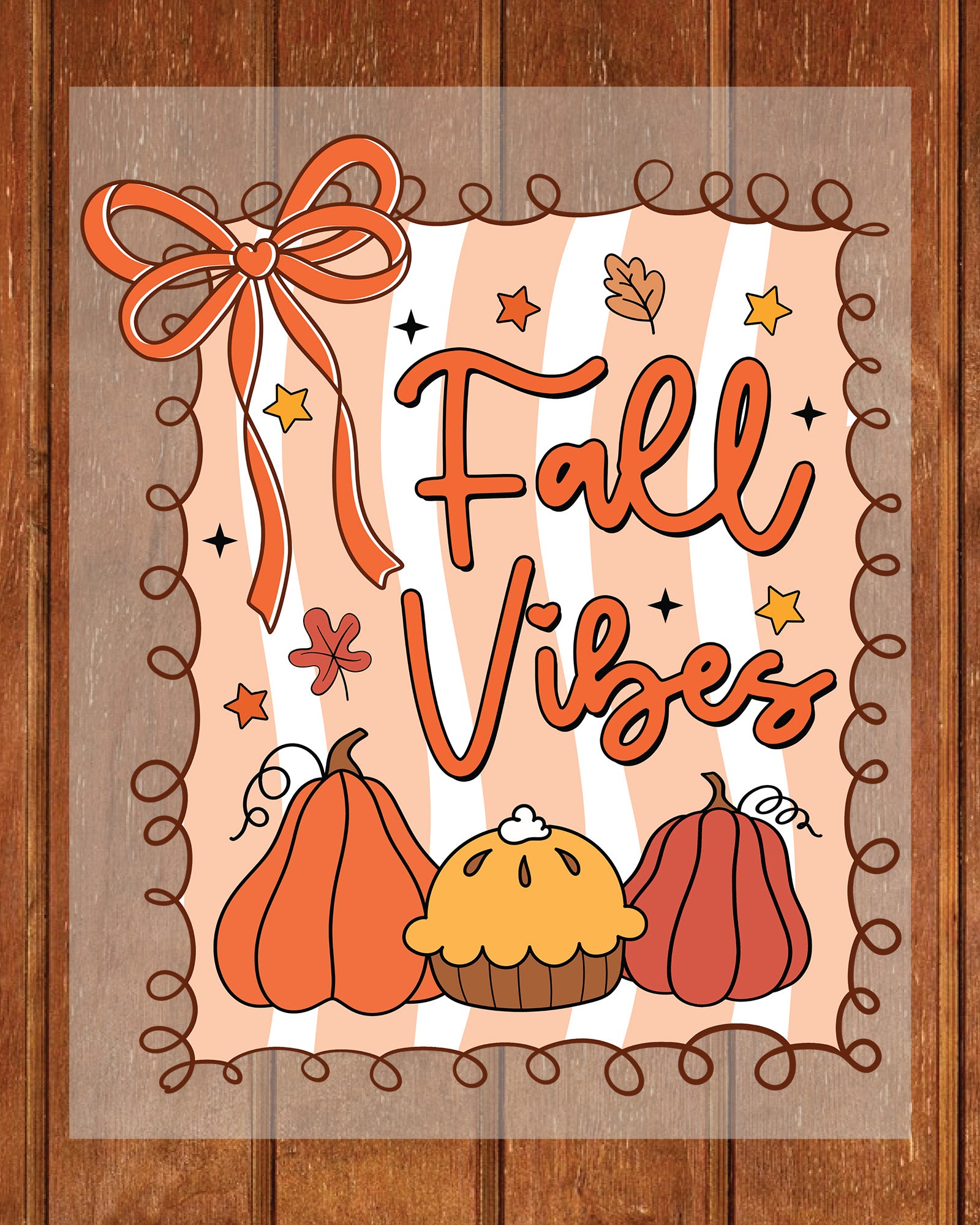 Preppy Fall Vibes Pumpkin Coquette DTF Transfer