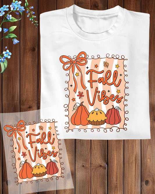 Preppy Fall Vibes Pumpkin Coquette DTF Transfer