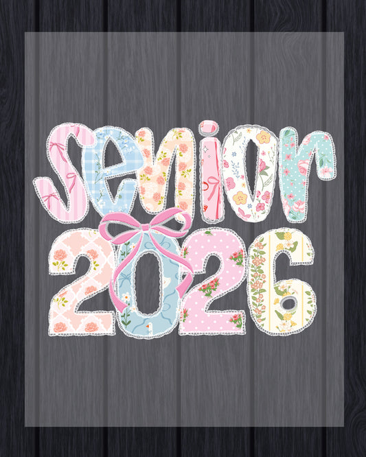 Preppy Floral Senior 2026 DTF Transfer