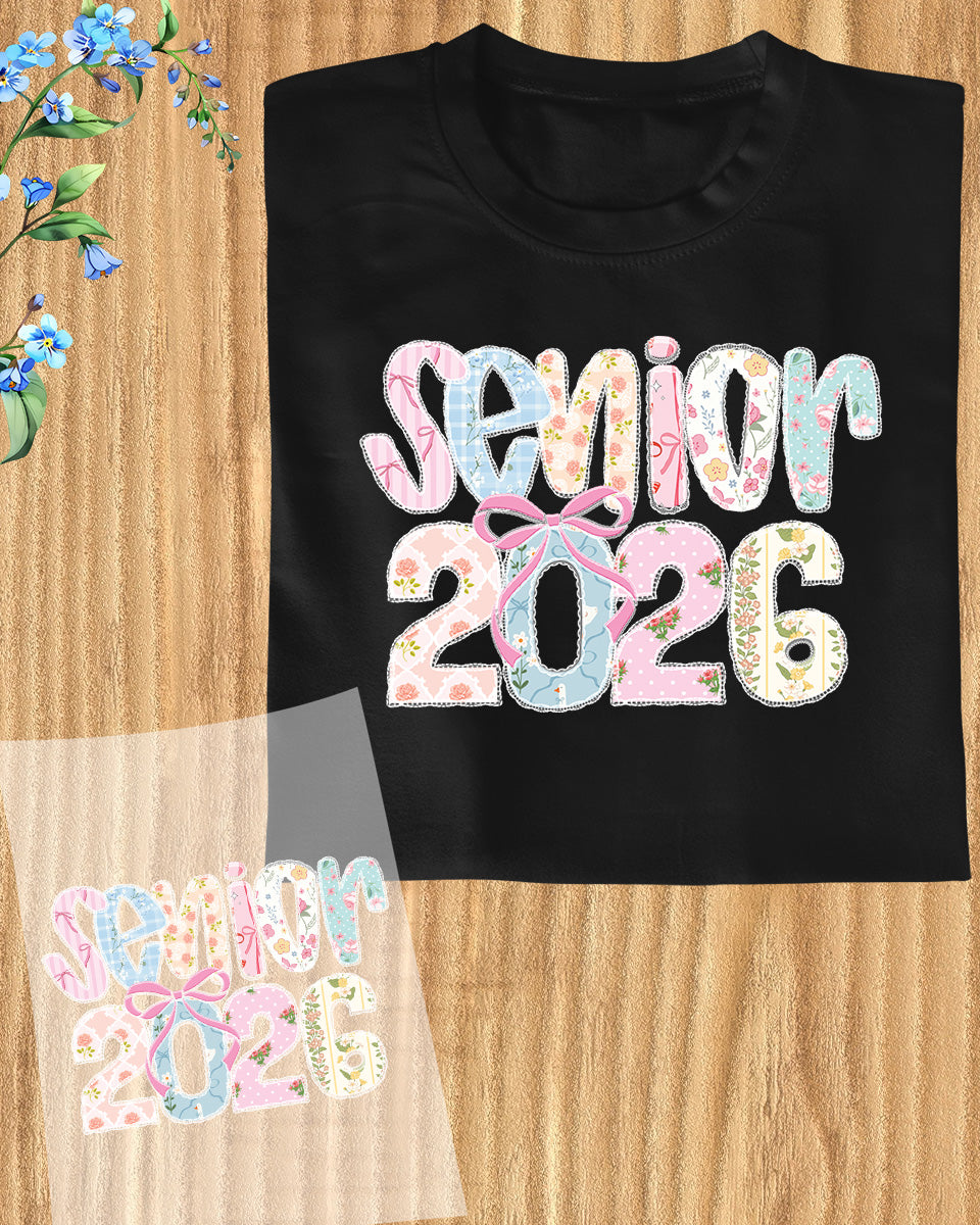 Preppy Floral Senior 2026 DTF Transfer