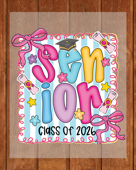 Preppy Senior 2026 DTF Transfer