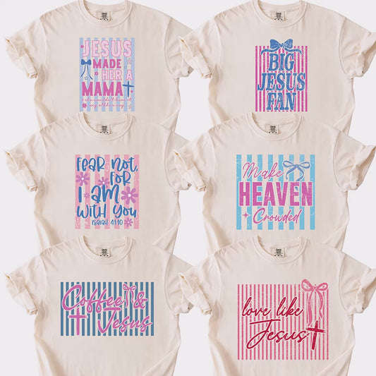Jesus Lover Comfort Colors T Shirt Christian Apparel Religious Tees Jesus made Her Mama Big Jesus Fan Make Heaven Crowded Love Like Jesus