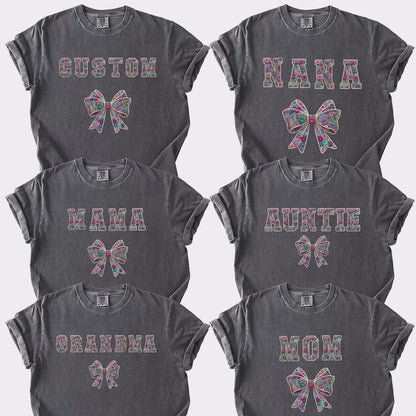 Mama Faux Yarn Printed Comfort Colors T Shirt Grandma Nana Auntie Gigi Grammy Meme Nonna Mothers Day Gift Tees