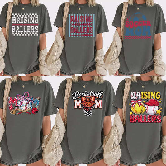 Basketball Comfort Colors T Shirt Raising Baller Apparel Game Day Soccer Mom Tees Basketball Mom Gift Shirts