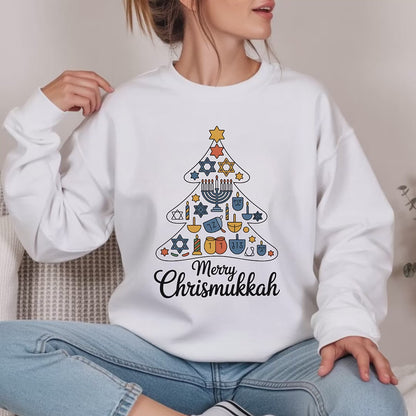 Merry Chrismukkah Shirt, Jewish Sweatshirt, Holiday Hanukkah Shirt, Hanukkah Gift, Religious Shirt for Jewish Tees