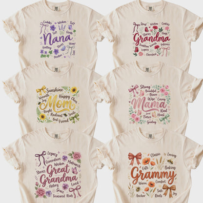 Mom Comfort Colors T Shirt Nana Grandma Tees Mothers Day Gift For Mama Grammy Shirts Great Grandma Apparel