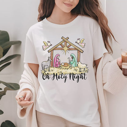 Nativity Scene Christmas Sweatshirt, Christian Christmas Shirt, Jesus Birth Matthew 1:21 Sweatshirt, Greatest Gift of All Tees