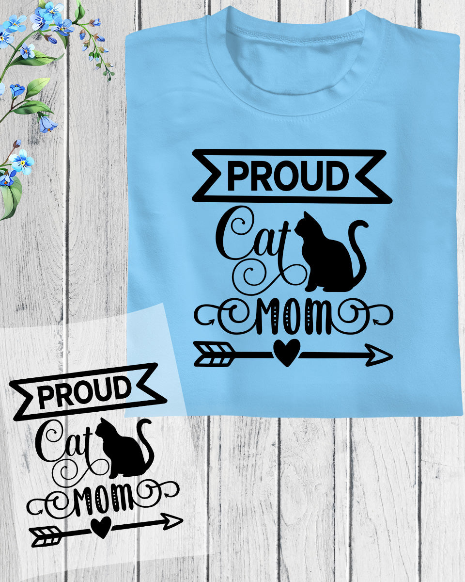Proud cat Mom Gift DTF Transfer Film
