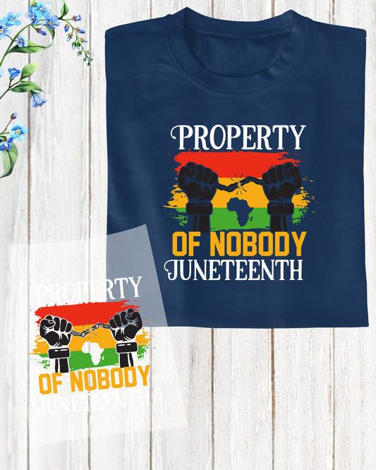 Property of Nobody Juneteenth Gift DTF Transfer Film