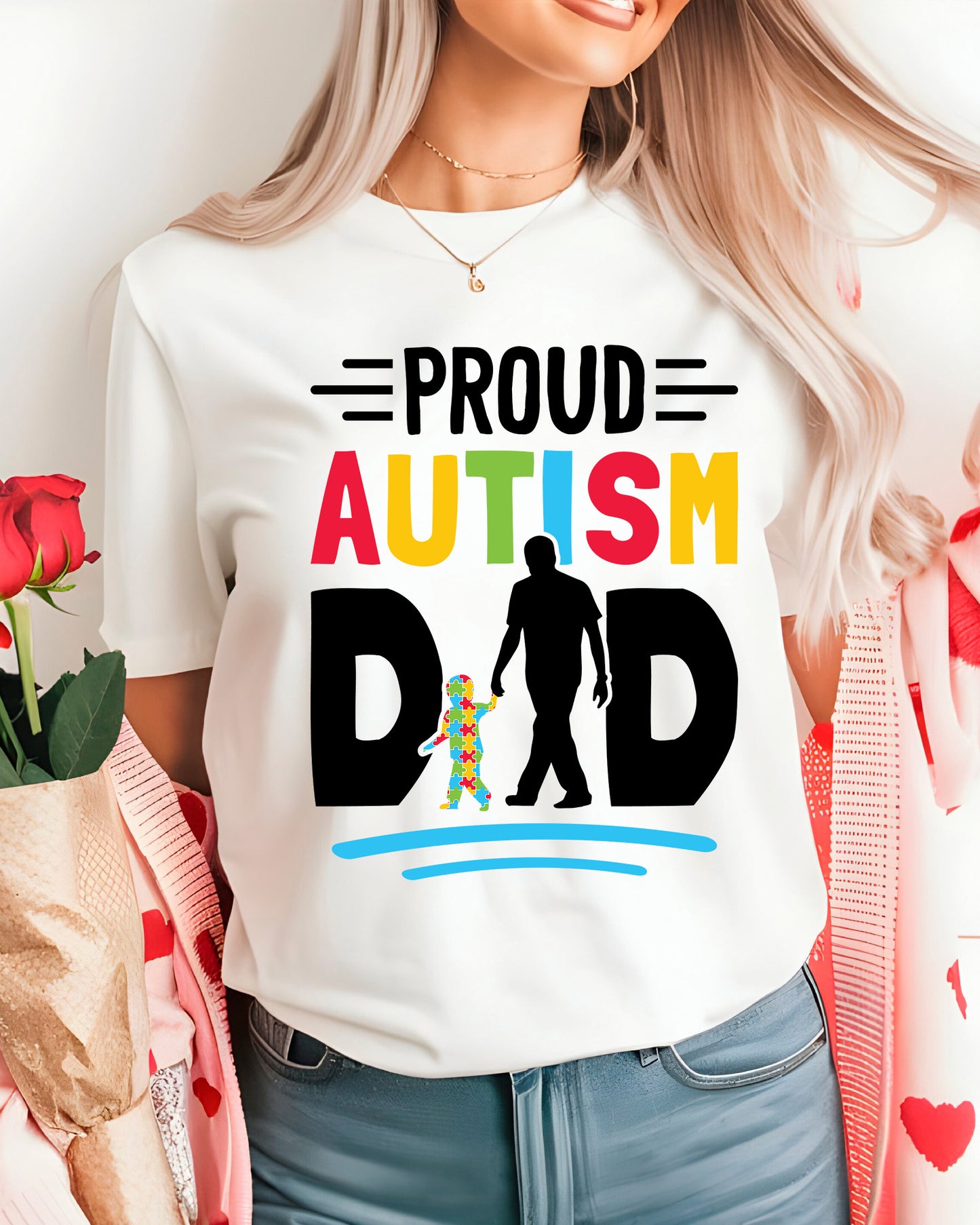 Proud Autism Dad Heat Transfer for Shirts
