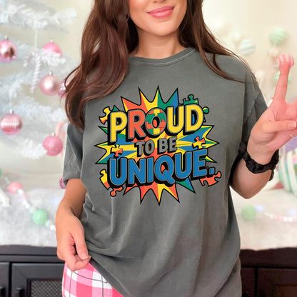 Proud to Be Unique Autism Awareness DTF Transfer